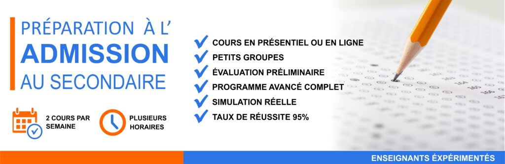 Préparation à l'examen d'admission secondaire